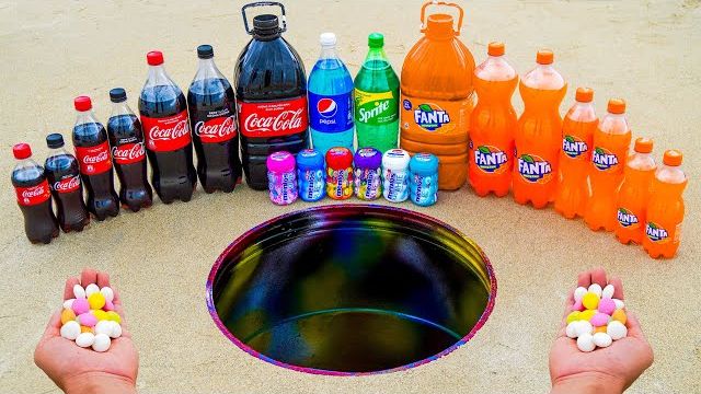EXPERIMENT: XXL Coca Cola Rocket Vs Mentos And Cola, Fanta, Pepsi, Sprite Underground