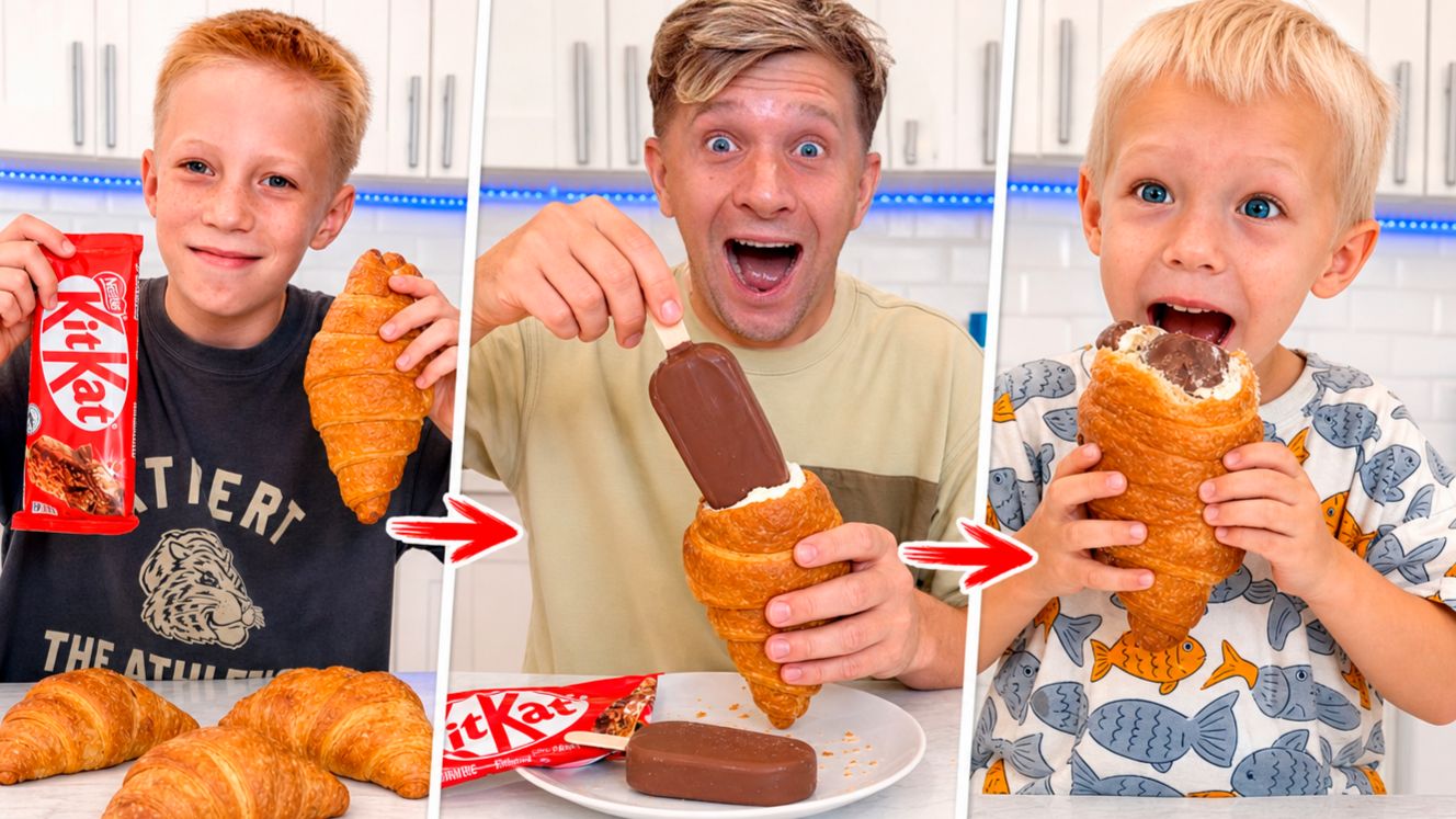 КРУАССАН + МОРОЖЕНОЕ = ИДЕАЛЬНО?! Проверяем ВСЕ вкусы! - Family Box