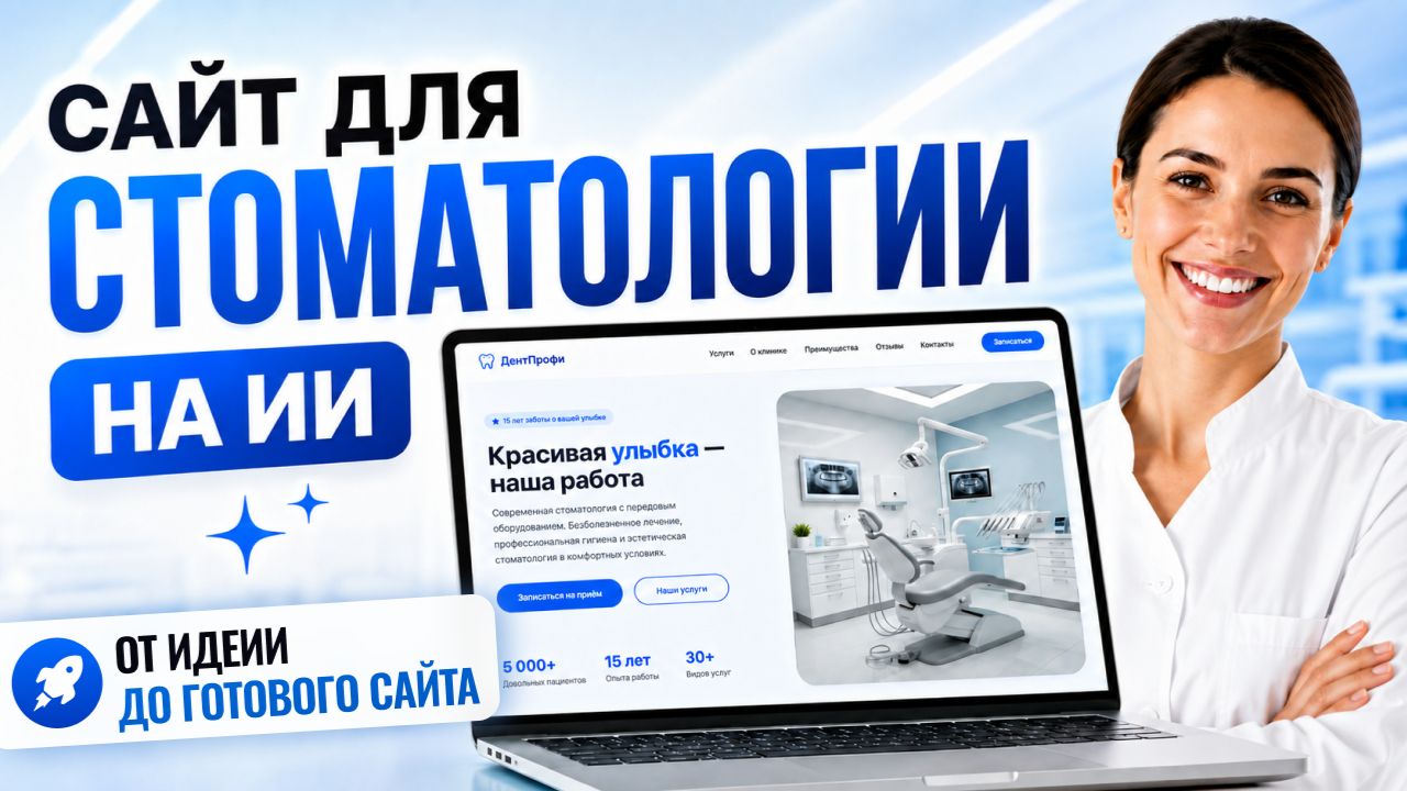 Создать сайт стоматологии за 5 минут с нейросетью 🔥 YPage AI