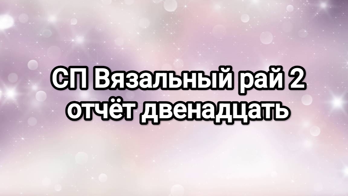 СП Вязальный рай 2, отчёт двенадцать