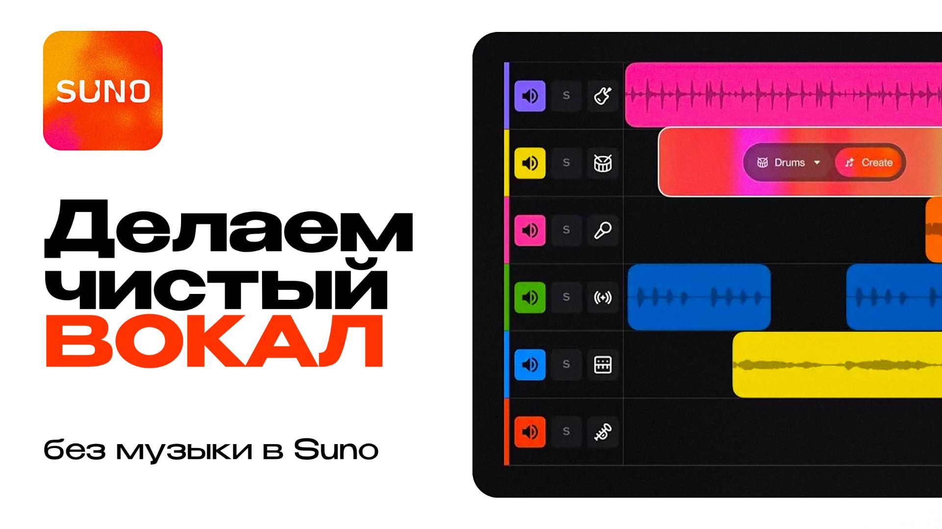 Как сделать чистый вокал без музыки в Suno