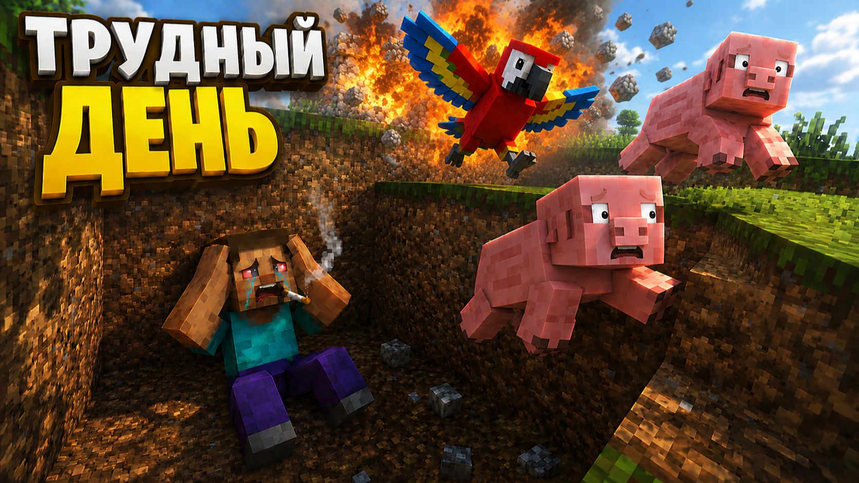 Minecraft Трудный день