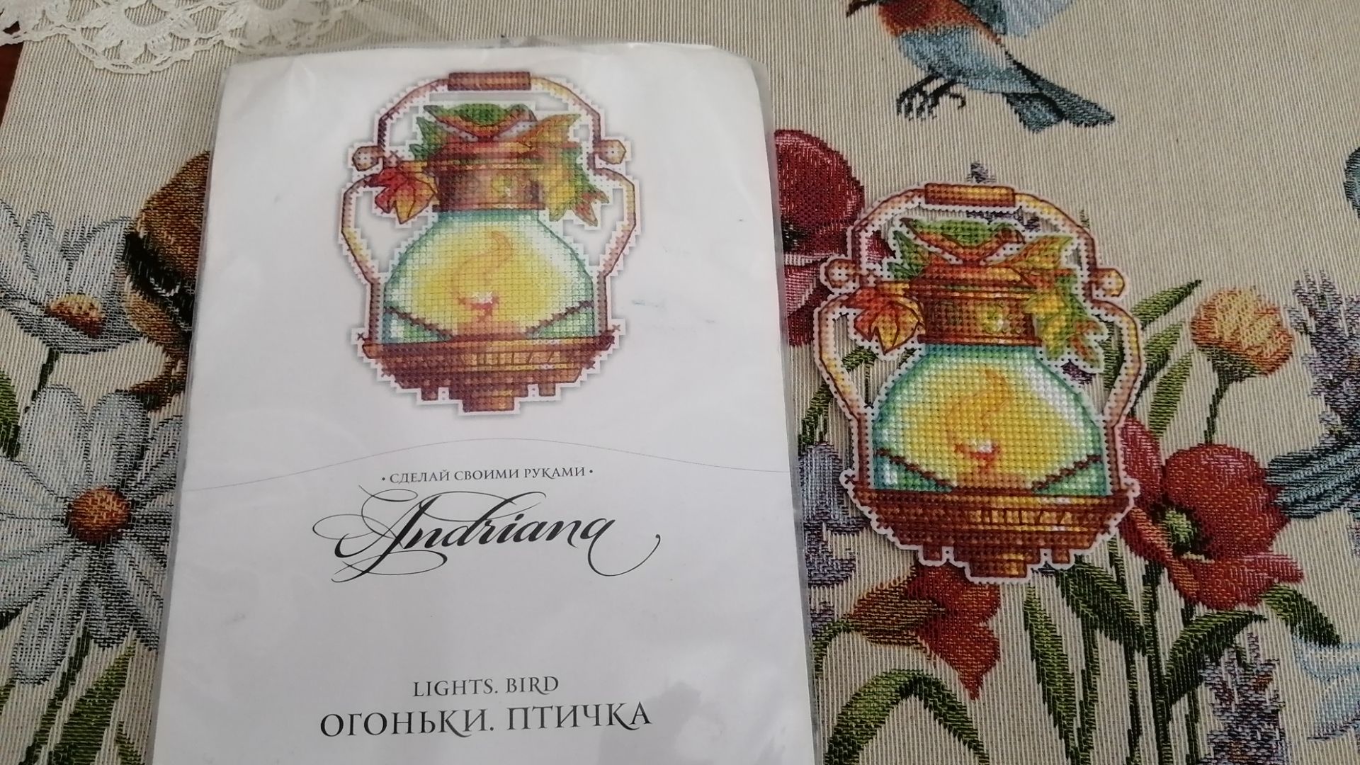 Огоньки. Птичка (Andriana, О-19): от обзора набора до готовой работы