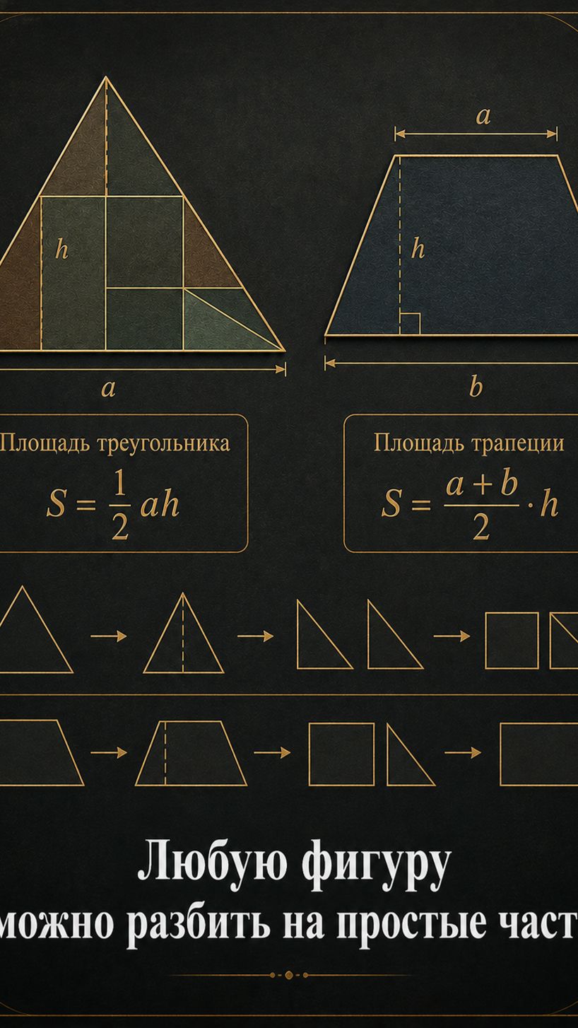📐 Как вычислить площадь фигуры? Квадрат, прямоугольник, треугольник, круг — основные формулы.