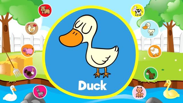 Learn Farm Animals For Kids _ Video Flash Cards _ Kindergarten, Preschool & ESL _ Fun Kids English