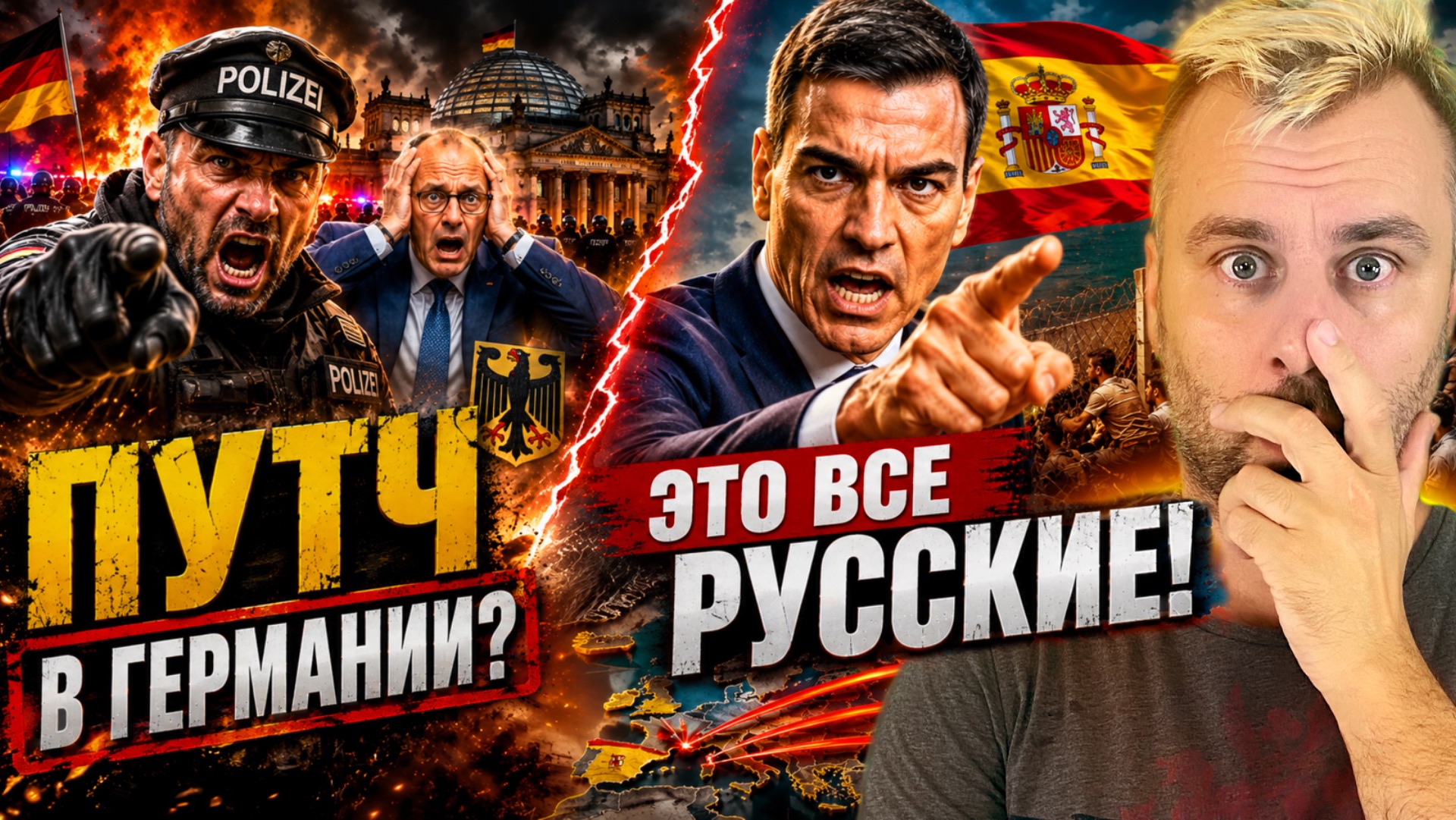 ГЕРМАНИЯ ВСЁ! ПОЛИЦИЯ ПРИЗВАЛА К ПУТЧУ! ИСПАНИЯ ОБРУШИЛАСЬ НА РОССИЮ