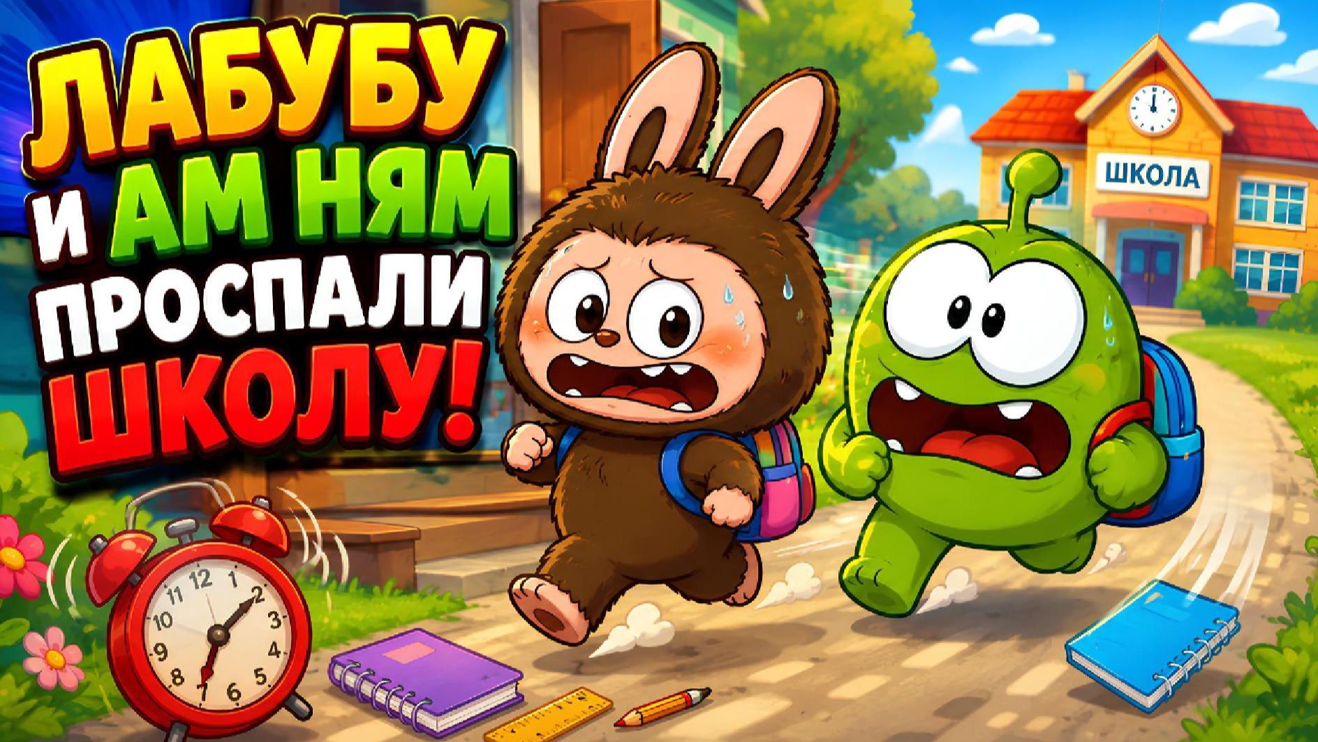 🎒 ЛАБУБУ И АМ НЯМ ПРОСПАЛИ ШКОЛУ! 😱🏫 | Весёлый мультик для детей