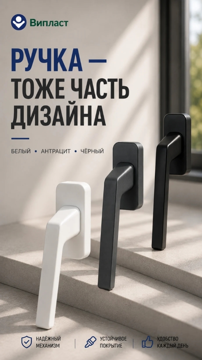 Ручка — небольшая деталь. Но именно из таких деталей складывается всё окно.