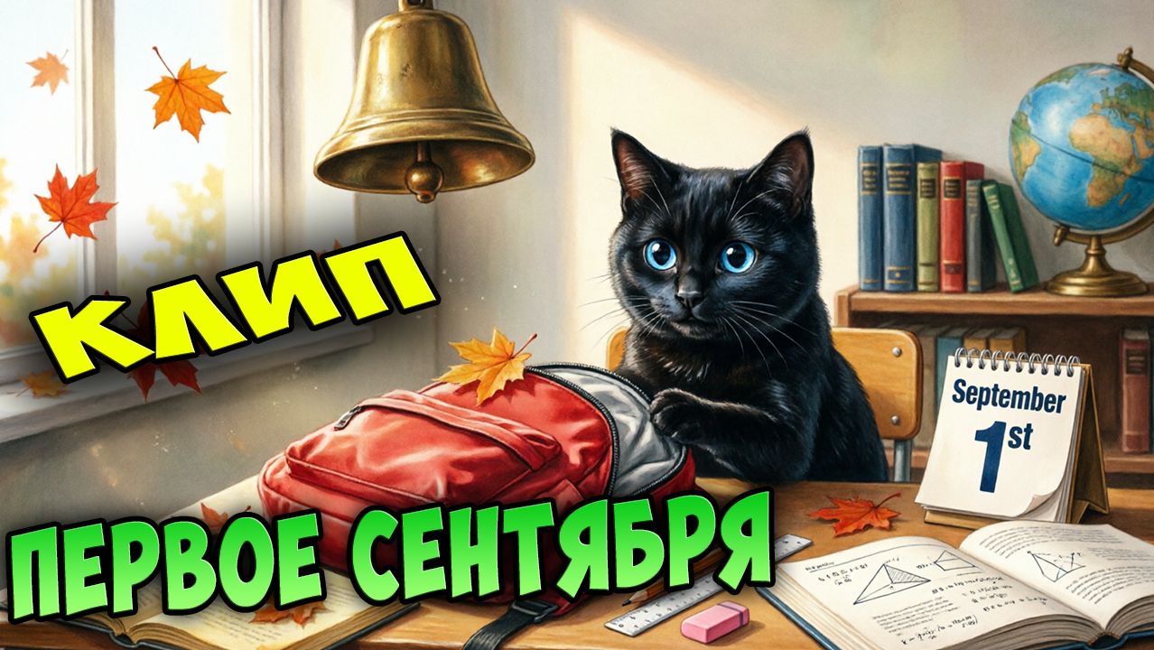 Песня ПЕРВОЕ СЕНТЯБРЯ И СУПЕР КОТ 🐱 Музыкальный Клип 🐱