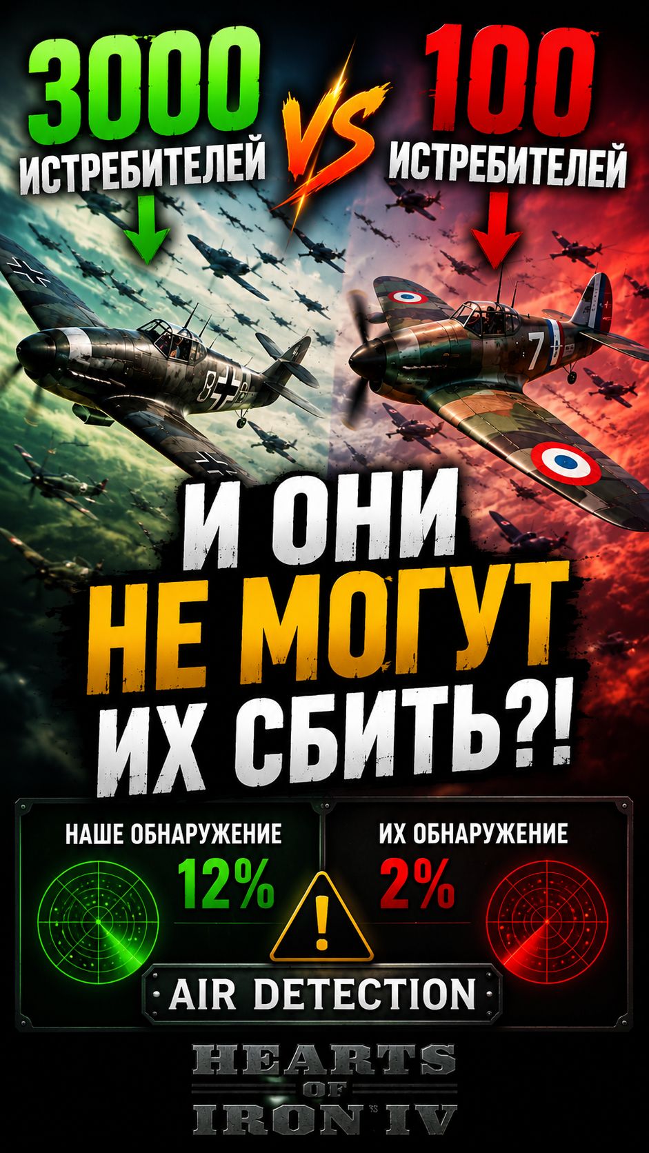 😳 3000 ИСТРЕБИТЕЛЕЙ ПРОТИВ 100 — И ОНИ НЕ МОГУТ ИХ СБИТЬ?!