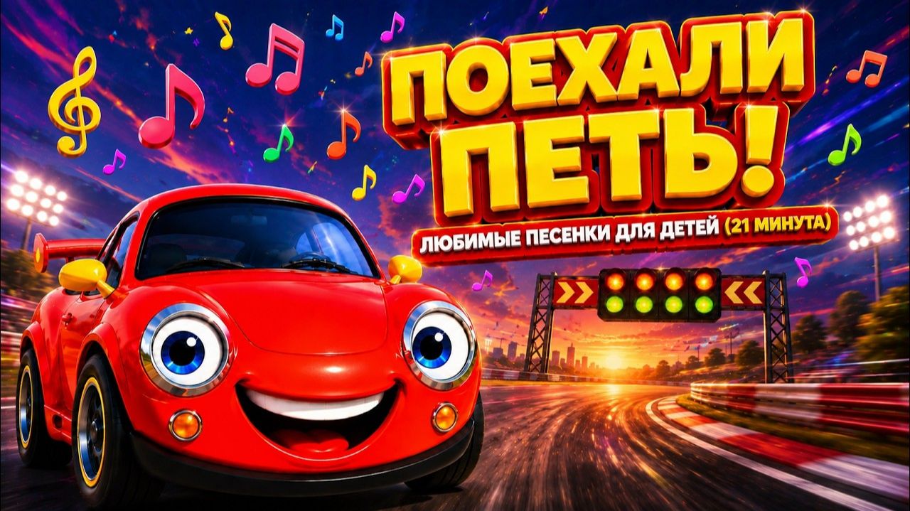 Красная Машина 🚗 ПОЕХАЛИ ПЕТЬ! 🎵 Любимые песенки для детей.