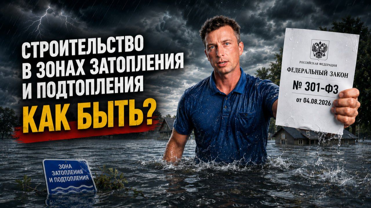 Строительство в зонах затопления и подтопления: что меняет ФЗ № 301 от 4 августа 2026 года