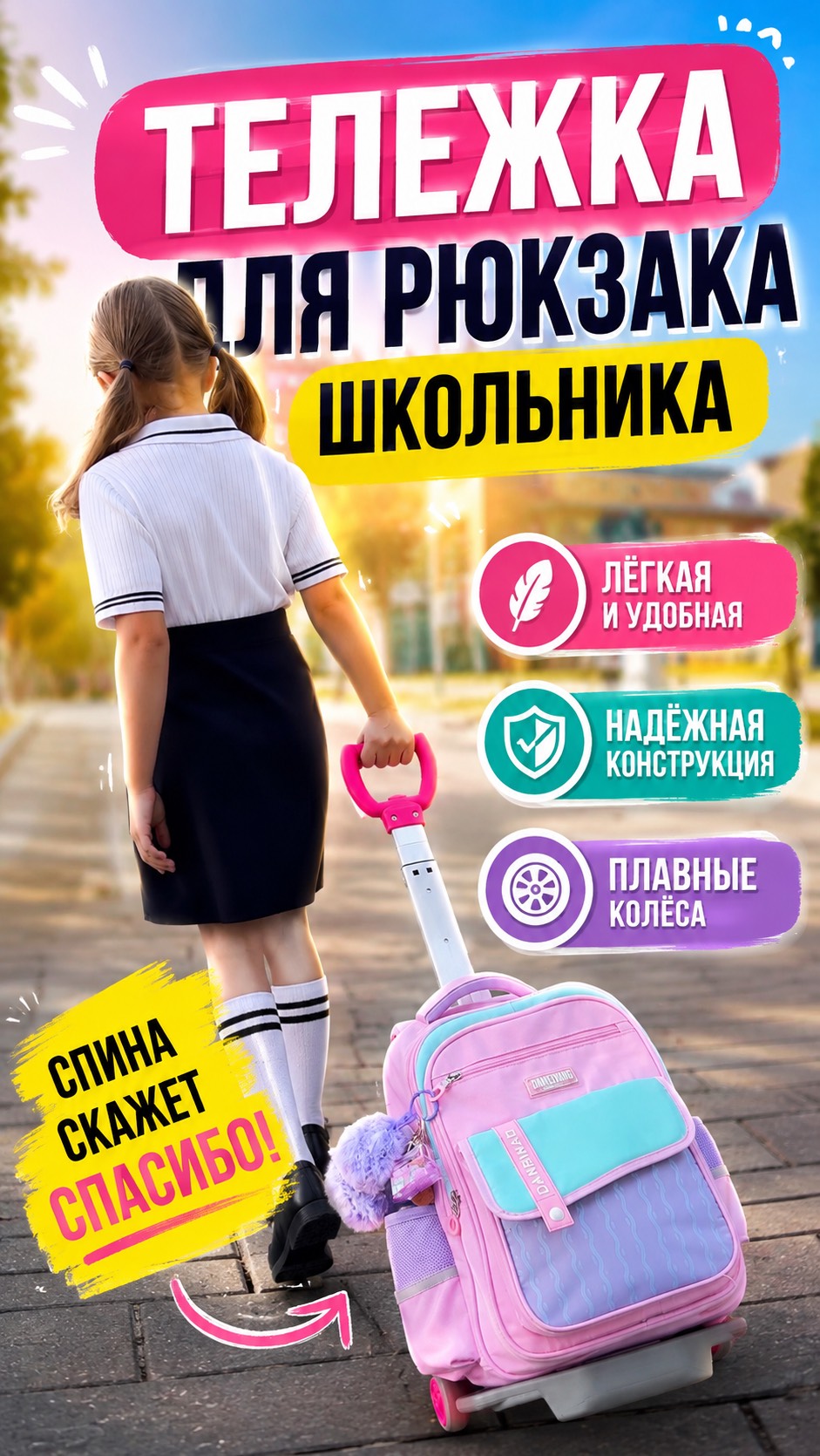 Тележка для рюкзака школьника