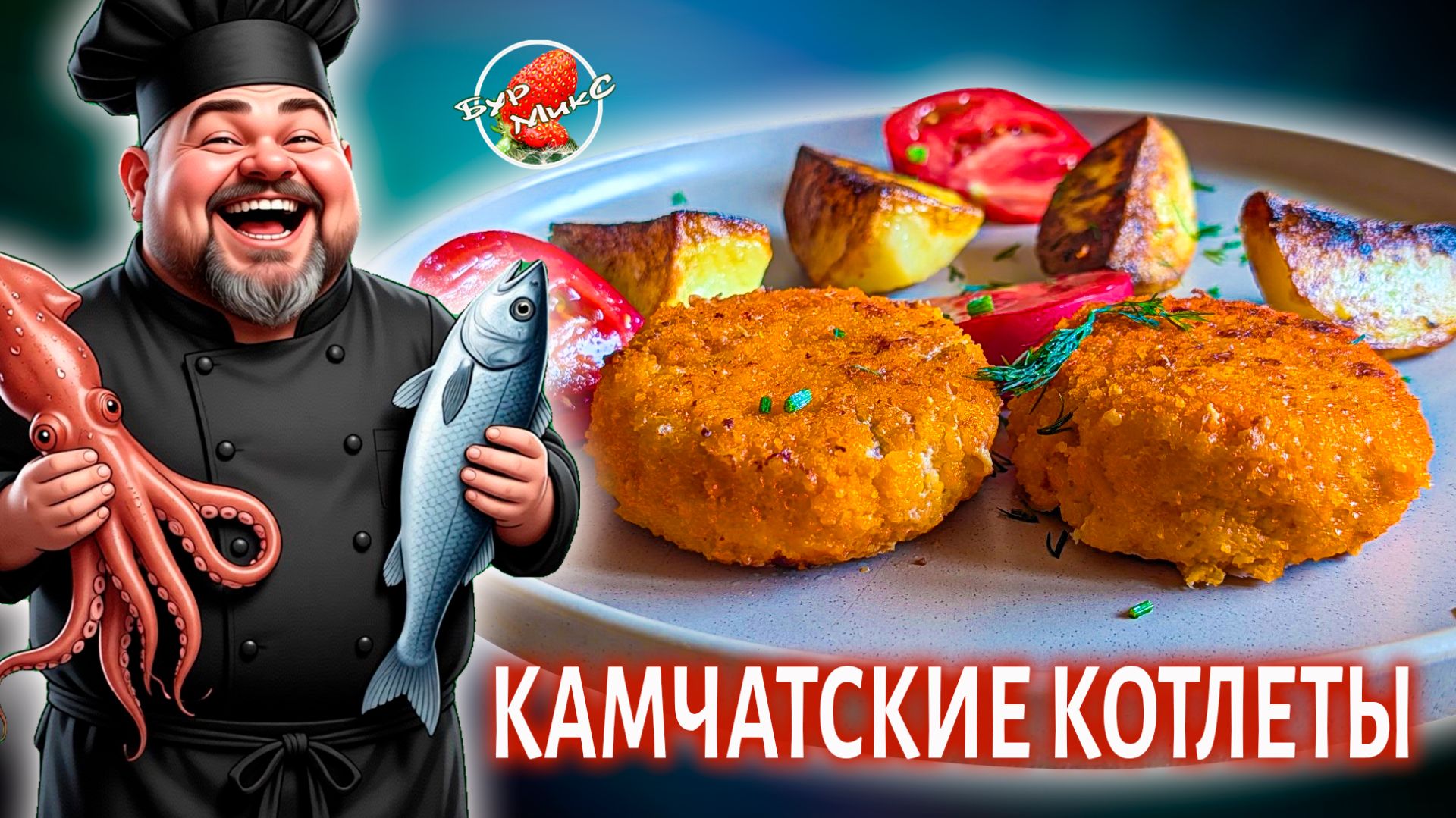Котлеты из кальмара с треской