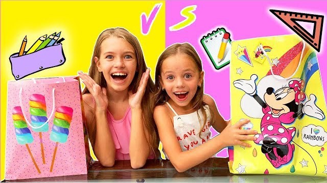 Покупаем канцелярию Желтая против Розовой Школа Back To School Как Настя РАЗЫГРАЛА Машу