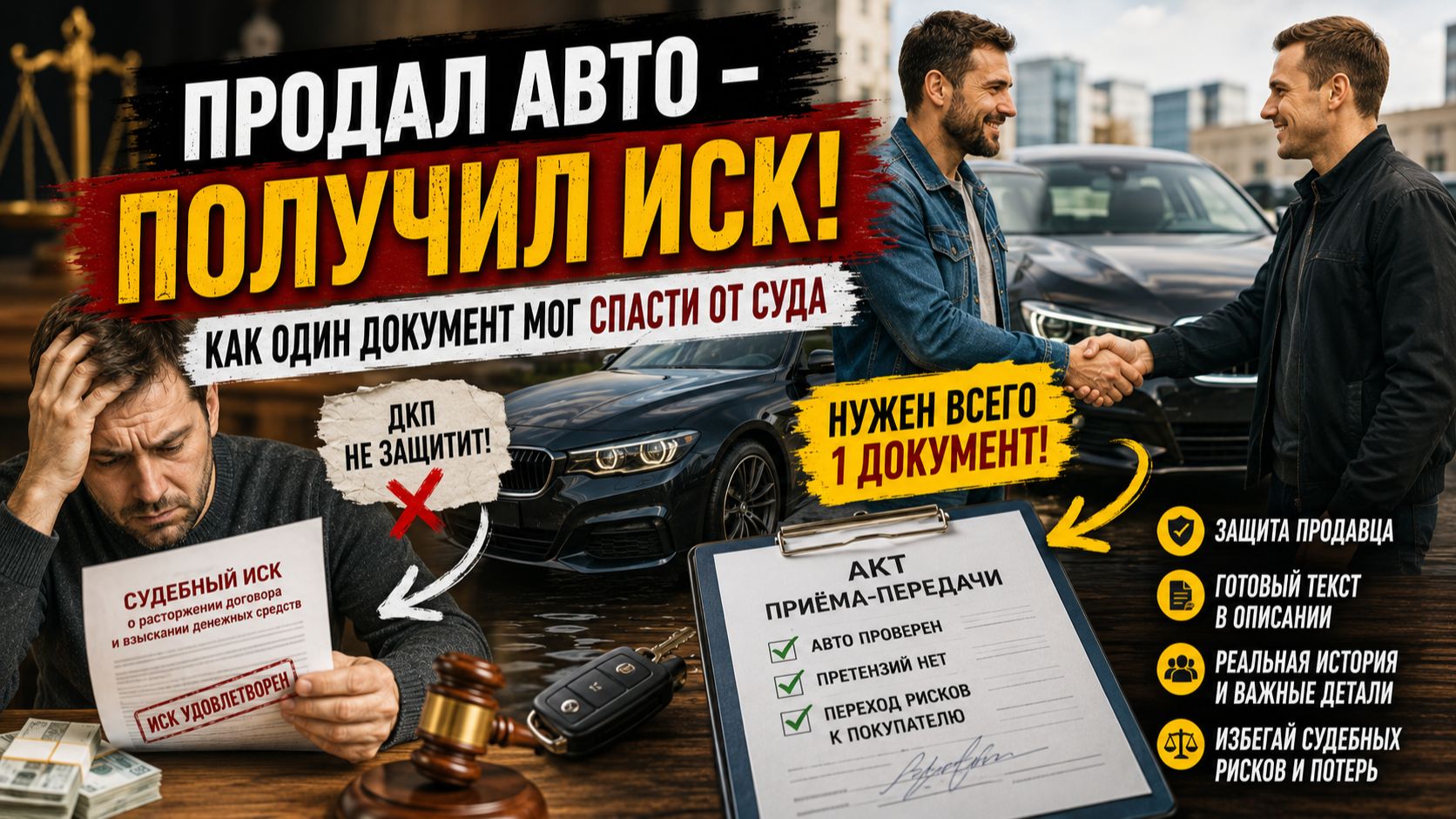 Продал машину по ДКП и попал на иск: как избежать автоподставы 🚗💸