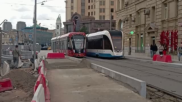 Поездка на Тематическом трамвае Витязь МОСКВА по маршруту 