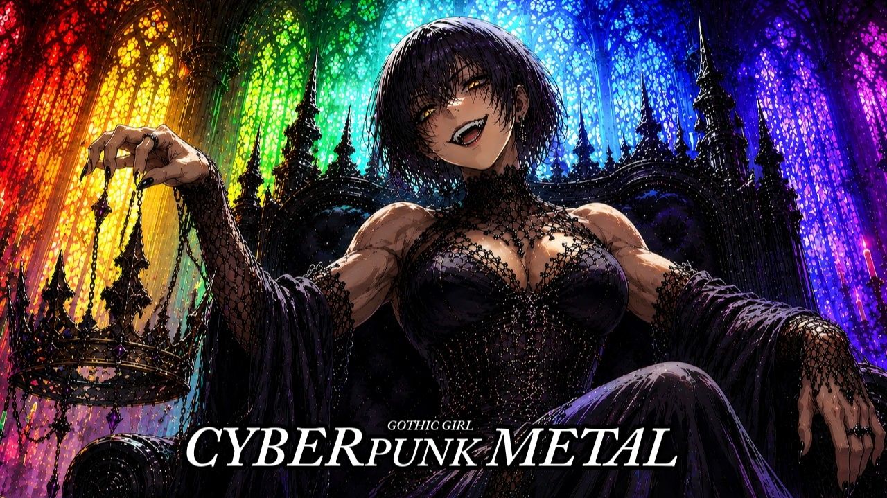 CYBERPUNK METAL  SHATTERED REIGN  WORKOUT BGM  GOTHIC GIRL