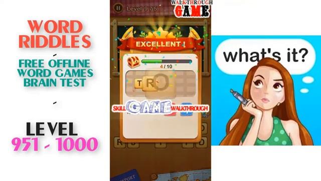 Word Riddles Level 951 - 1000 Walkthrough