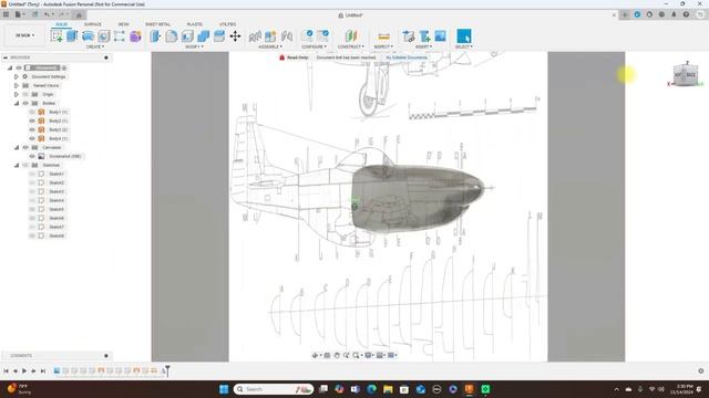 Workflow Surface Modeling A P-51 Mustang In Fusion 360CAD - Cad Build Fly RC (720p)