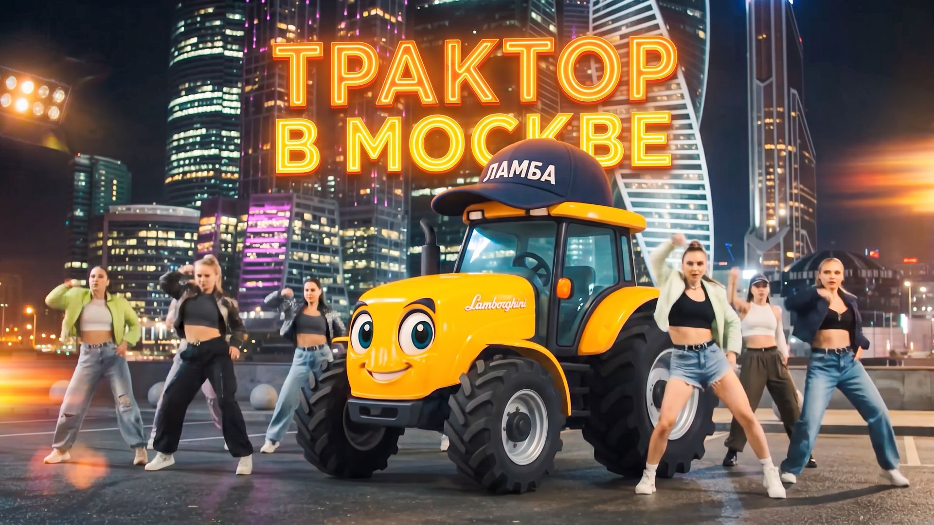 ТРАКТОР В МОСКВЕ. Ламба в Москоу Сити. Песенки про машинки