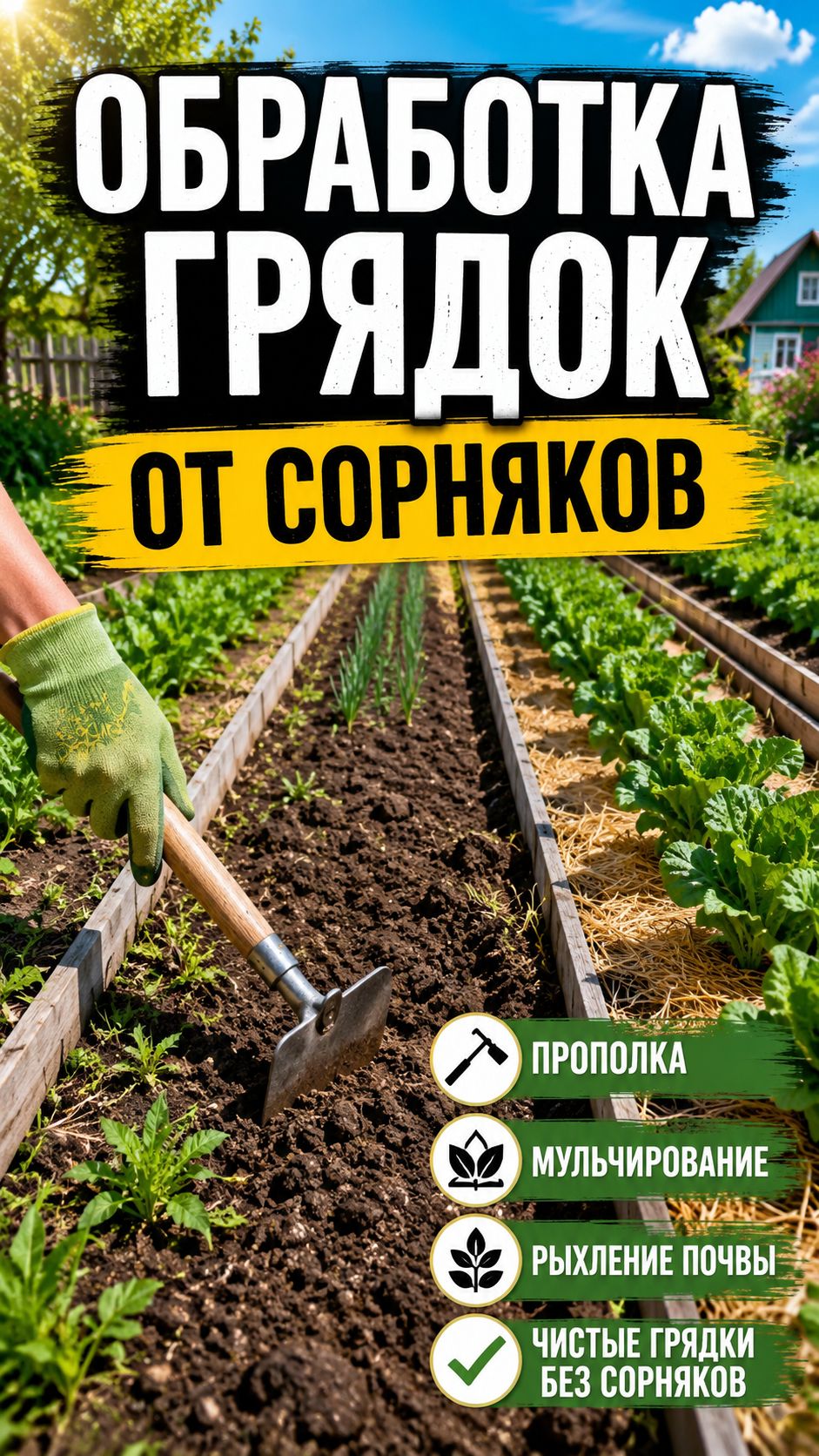 Обработка грядок от сорняков