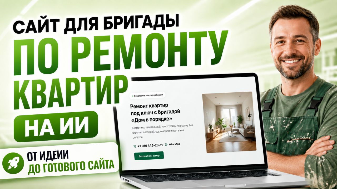 Как создать сайт для ремонта квартир с помощью YPage