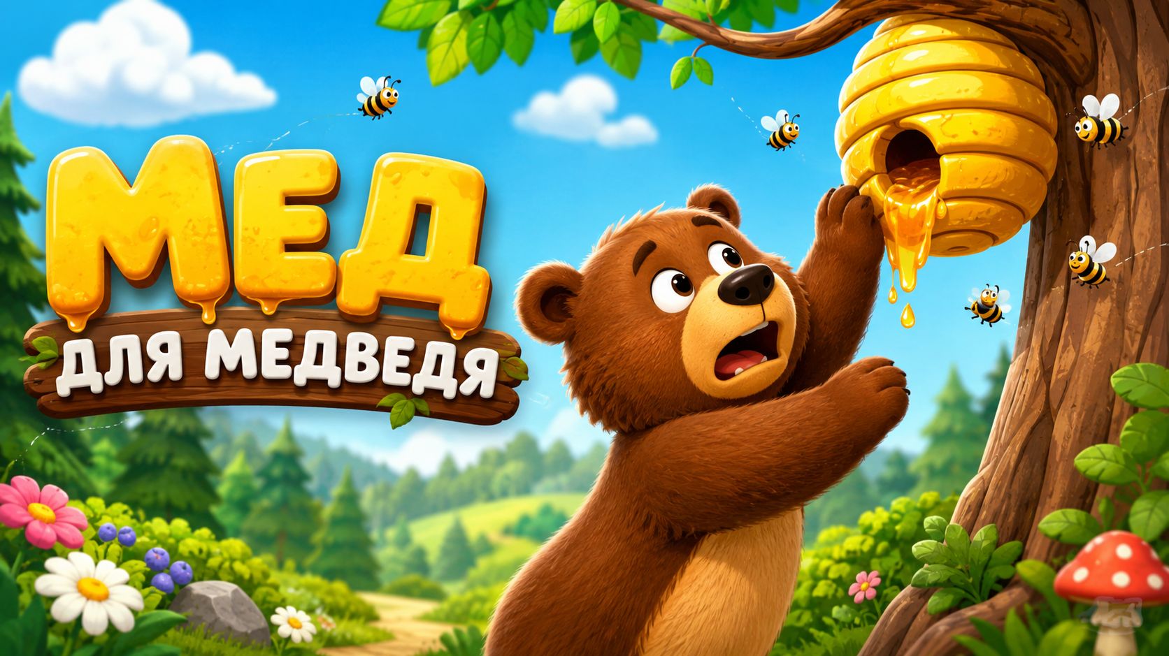 МЕД ДЛЯ МЕДВЕДЯ 🍯🐻 Весёлый мультфильм и смешные приключения для детей | Забияка TV