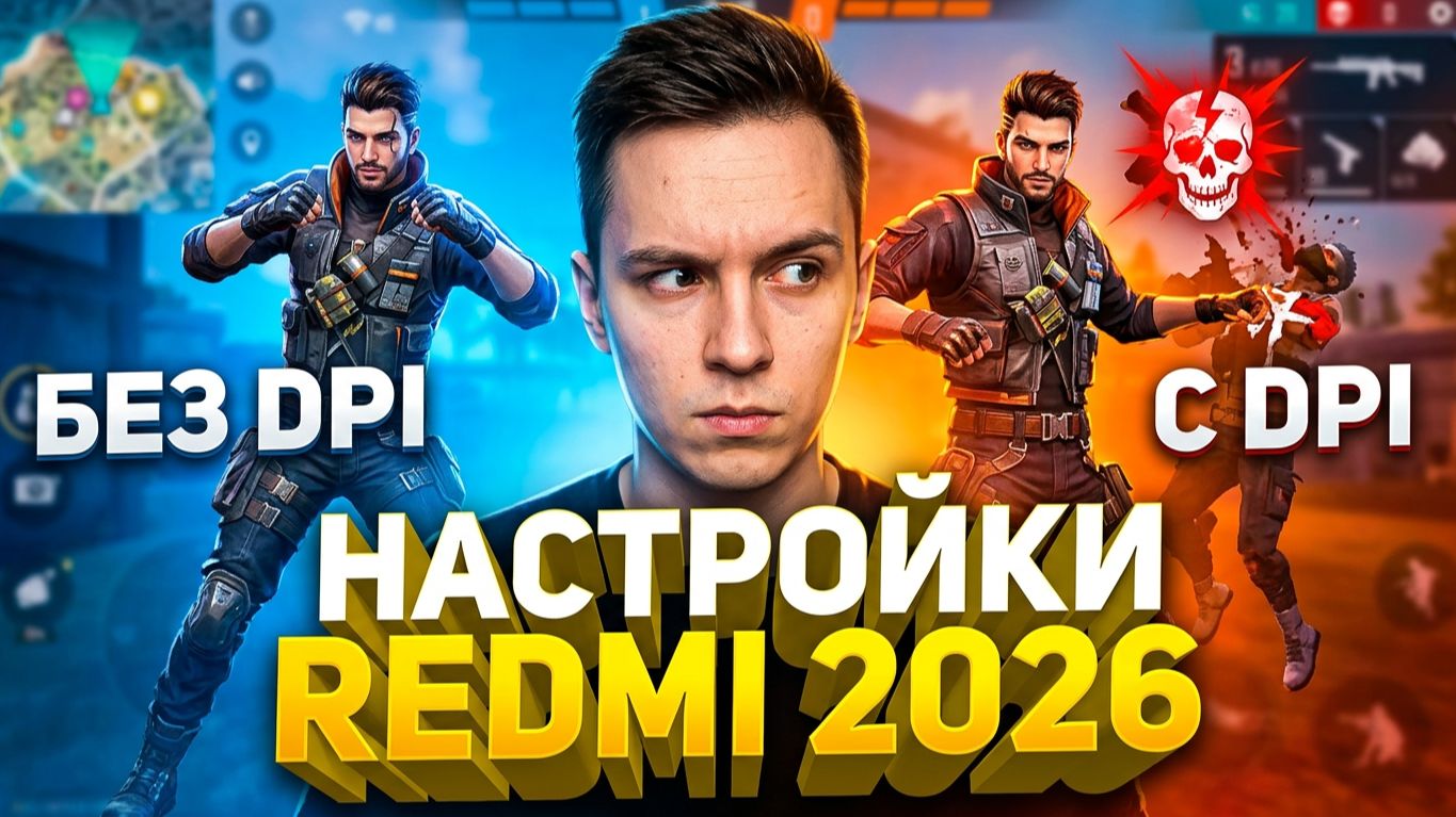 №1 ТОП  НАСТРОЙКИ НА РЕДМИ ФРИ ФАЕР 2026! #WINDSMIT #freefire #настройкиfreefire