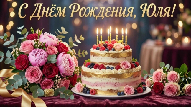 С днём рождения, Юля! Красивое музыкальное поздравление