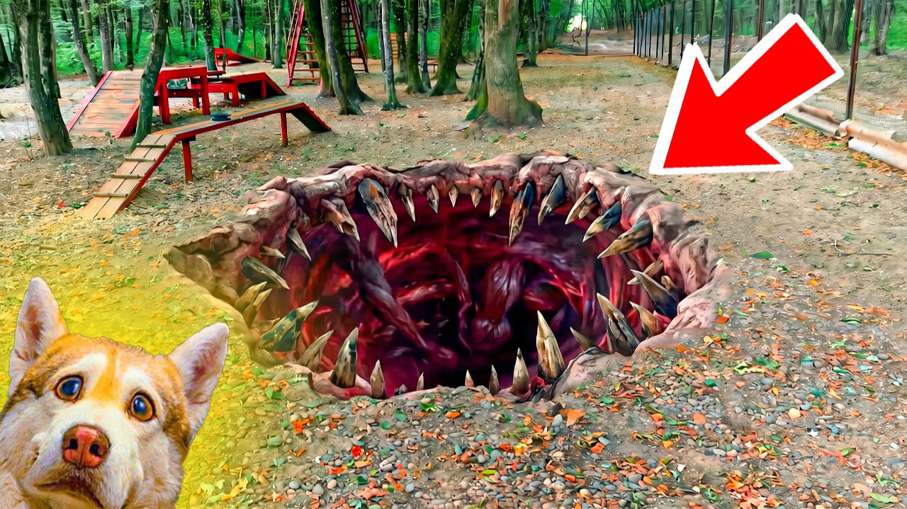 ЗУБАСТАЯ ДЫРКА В ЗЕМЛЕ ХОЧЕТ СОЖРАТЬ НАС!! Хаски Бублик Говорящая собака