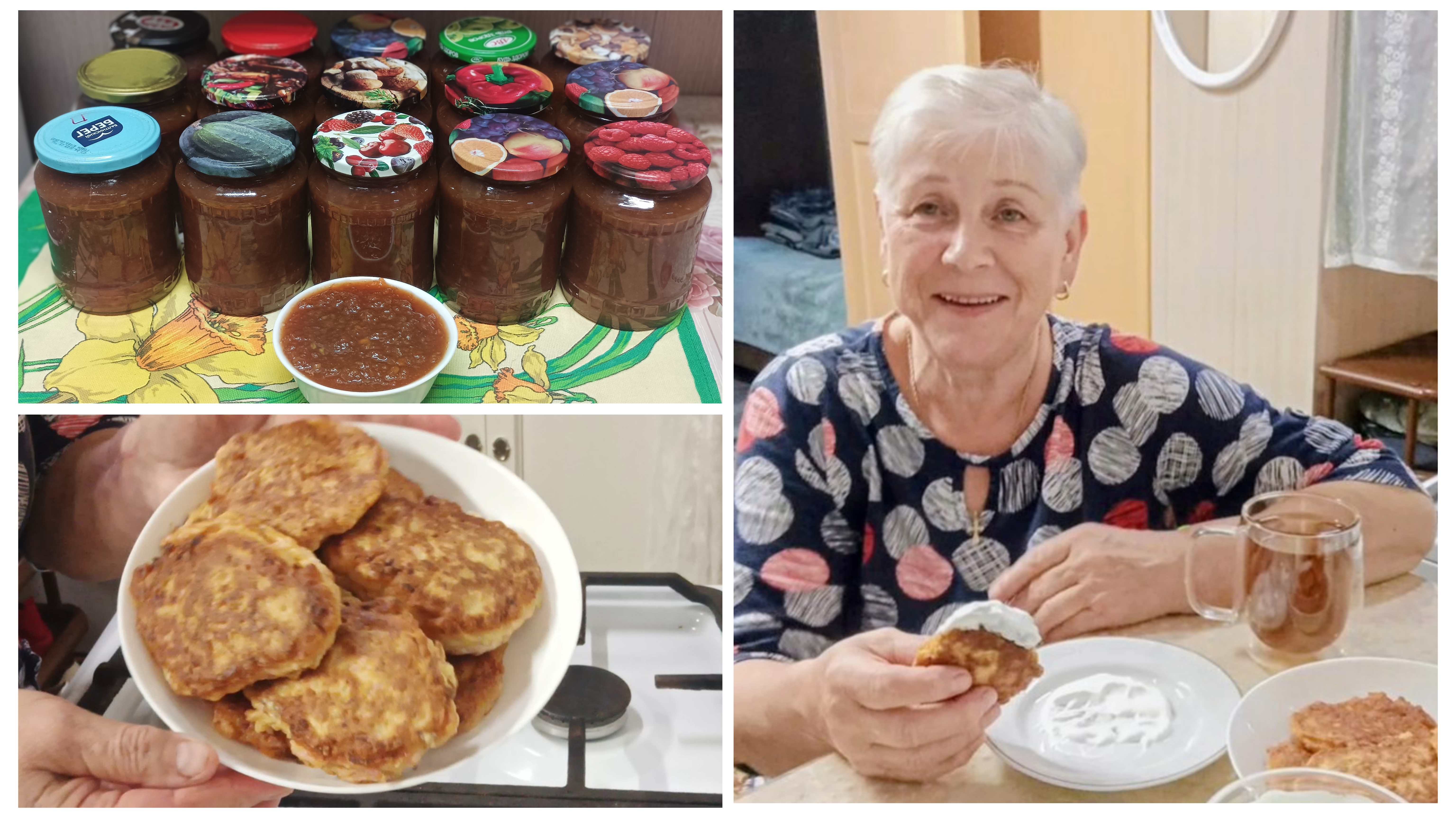 ⁣"Жизнь на пенсии".. Сделала яблочное повидло. // На ужин оладушки (кабачек с колбасой) 🍛👍