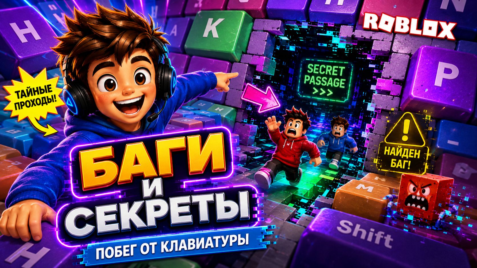 САМЫЕ ЖЁСТКИЕ БАГИ И СЕКРЕТЫ! Что скрывает «Побег от клавиатуры» | Roblox