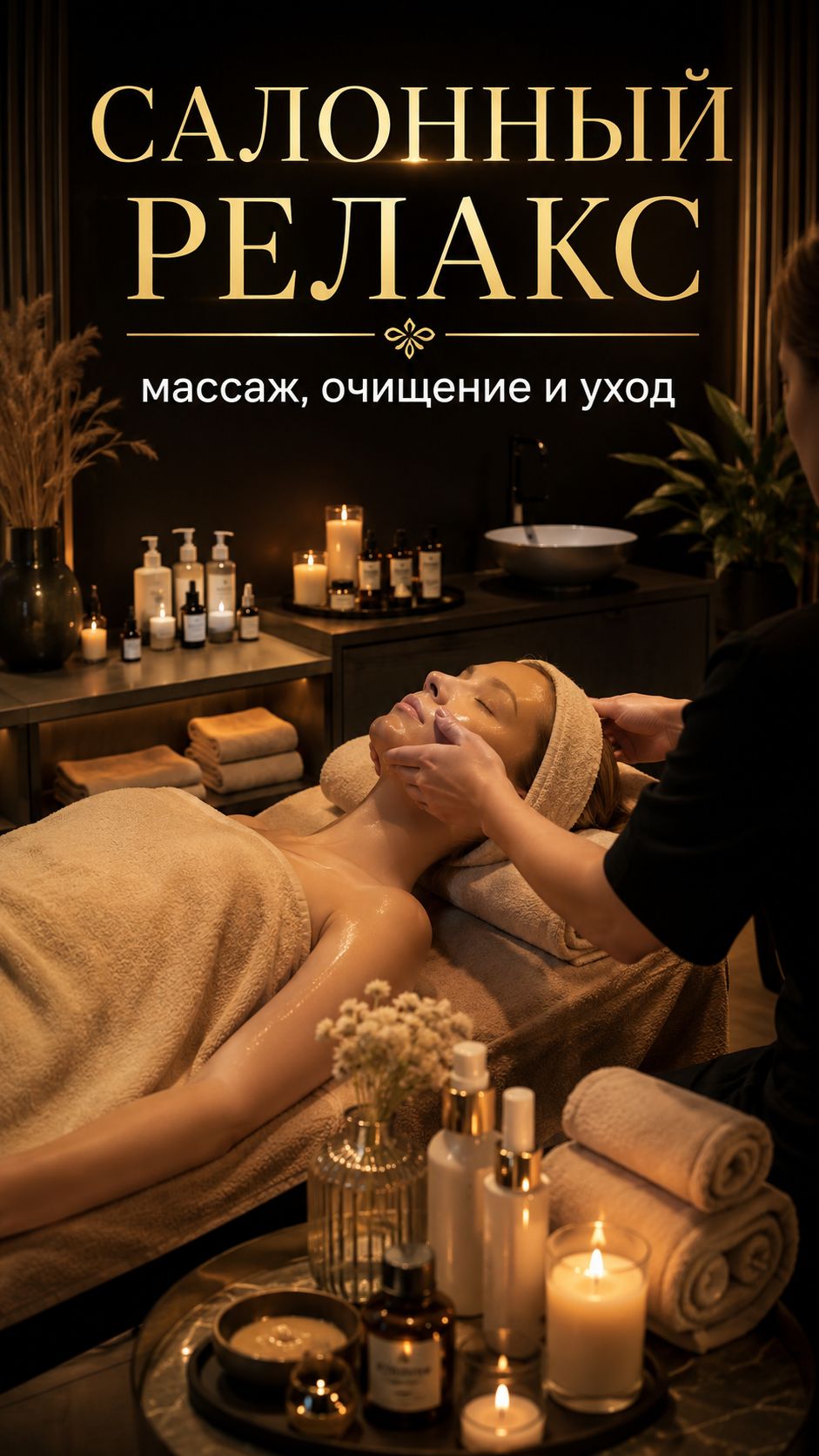 Салонный релакс массаж, очищение и уход