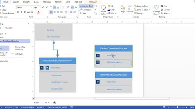 Visio 2013 - Database DIagram (Crows Foot Notation)