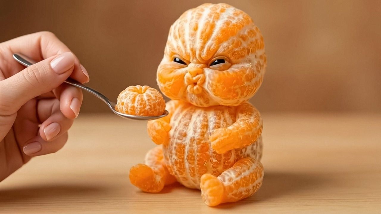 Мультики для детей. Это еда или малыш? 🍊🍽️ Классный АСМР с помощью ИИ. Детские мультики смотреть