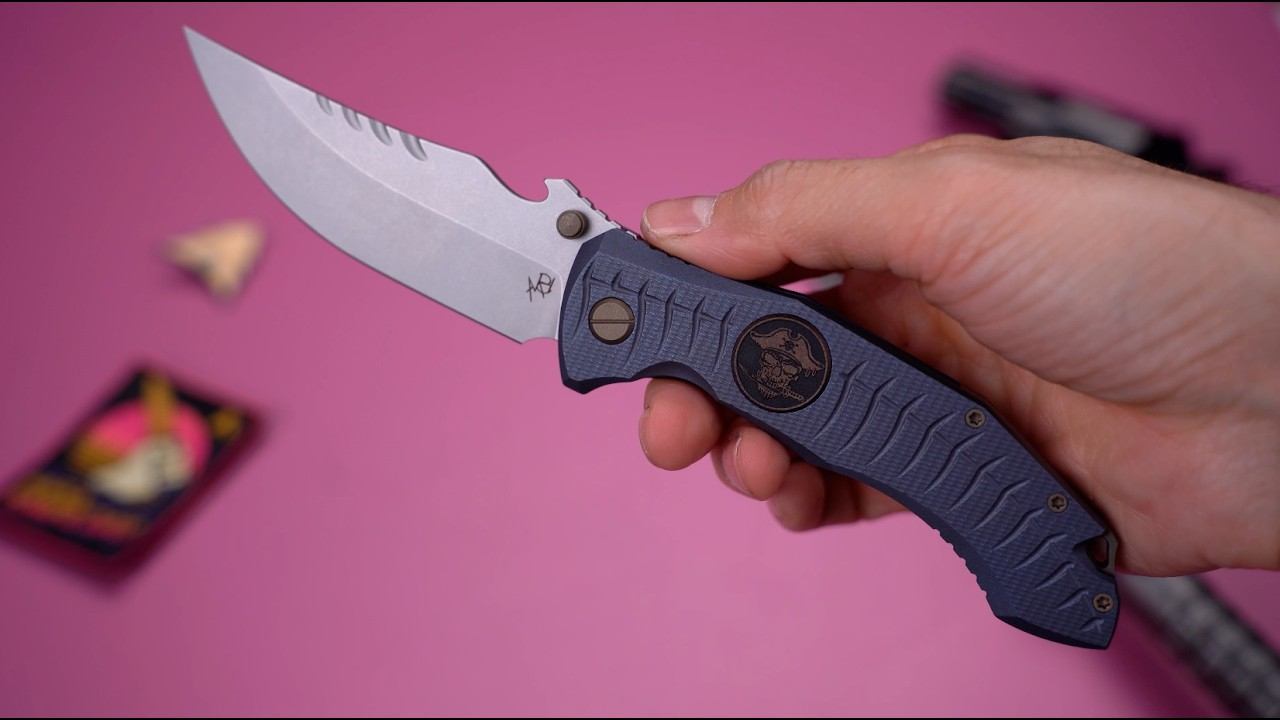 Нож Narush Knives J.Roger сталь MagnaCut рукоять Blue Titanium