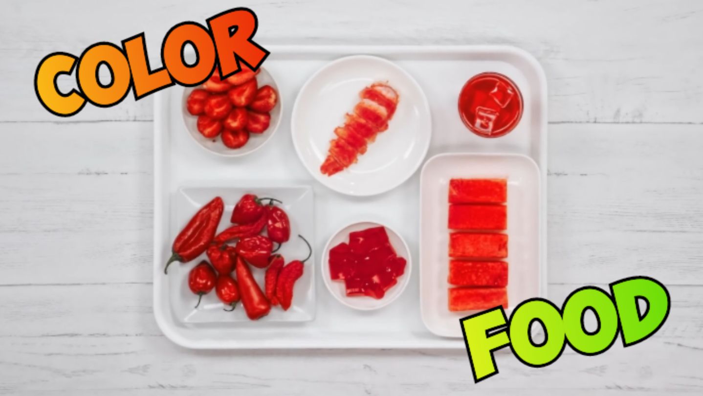 I Ate Every Color Of Food 🍎 🥒 🦑 🥖