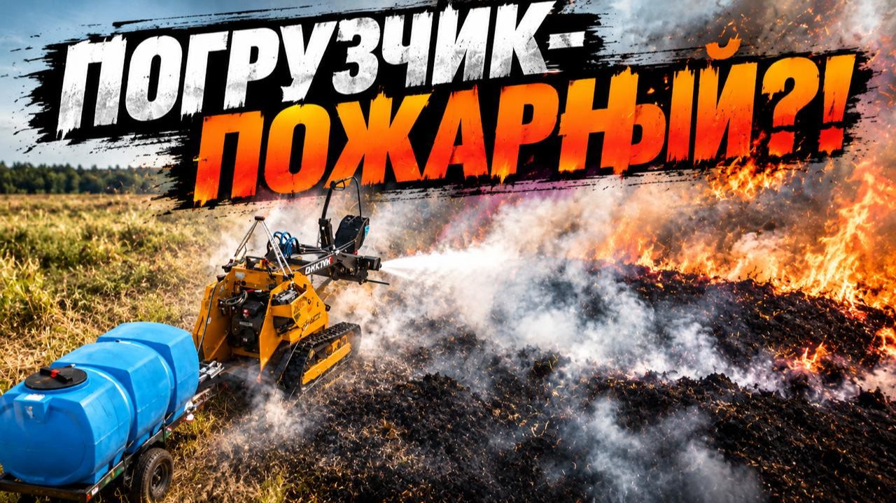 Мы отправили мини-погрузчик тушить пожар. Вот что получилось