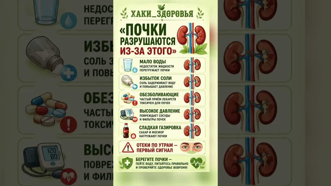5 ошибок, которые незаметно «убивают» ваши почки каждый день
