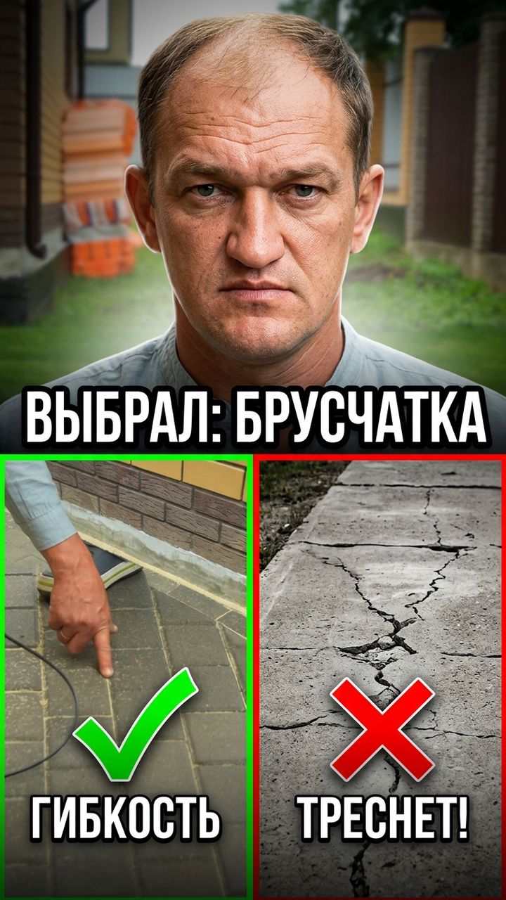 Отмостка: БРУСЧАТКА или БЕТОН? #отмостка #строительство #стройка
