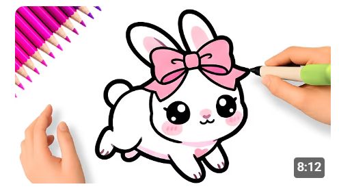 Как легко нарисовать Милого ЗАЙЧИКА кавай поэтапно 🐇🎀
