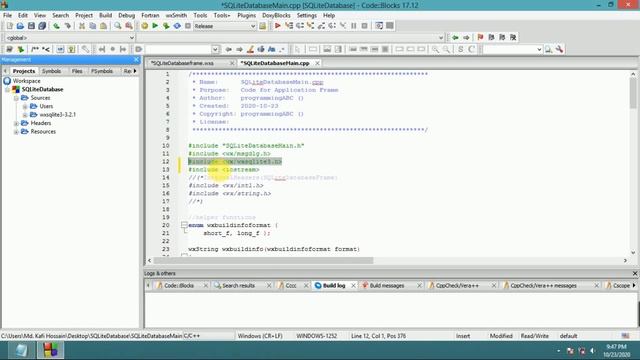 WxSQLite3::wxWidgets(Codeblock) :  How To Create Sqlite3  Db File