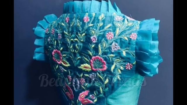 New Trendy Frill Blouse Design Ideas/Saree Blouse Designs Front And Back #neckdesign #sleevesdesign