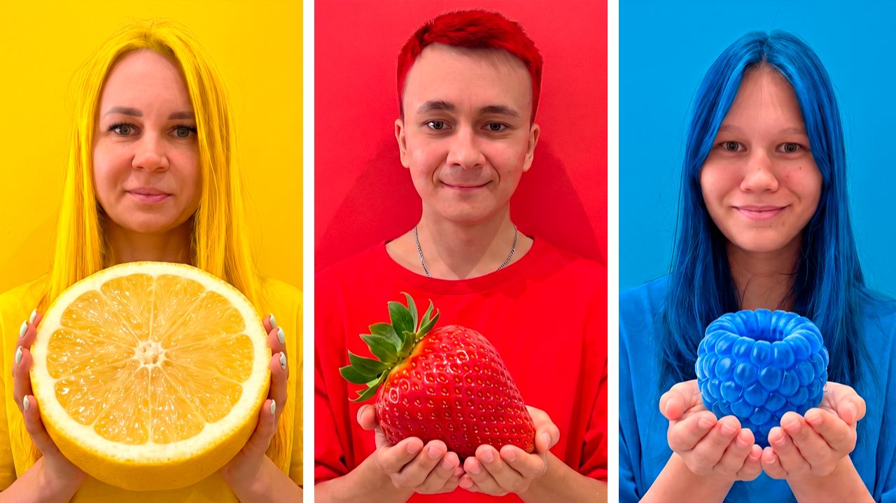 🍓ОДНОГО ЦВЕТА ЕДА ЧЕЛЛЕНДЖ!