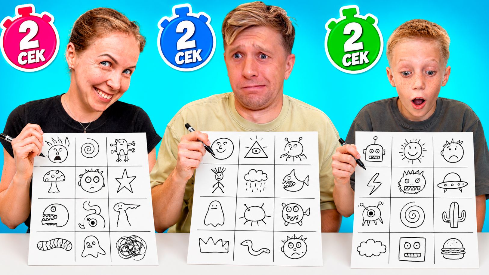 ✏️ Нарисуй За 2 Секунды ! Самый быстрый Drawing Challenge! - Family Box