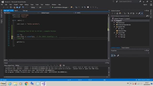 How To Changing Visual Studio From 32 Bit To 64 Bit-Example Pointer