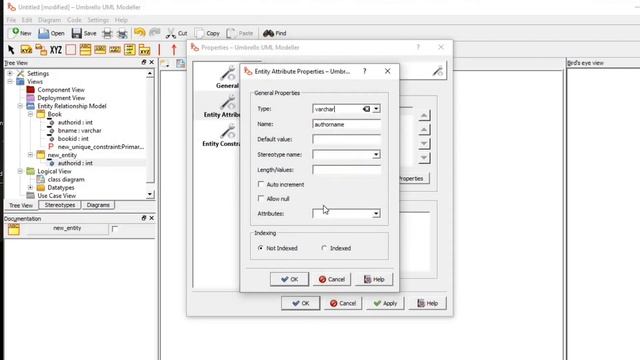 UML Creating Entity Relationship Set Using Umbrello