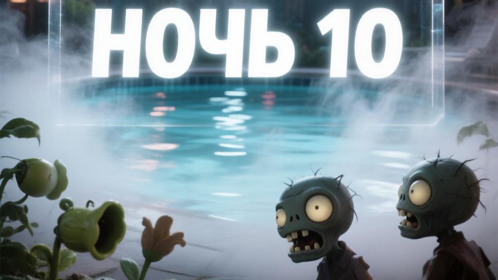 Растения ☘️ против Зомби 🧟. Туман. Ночь 10.