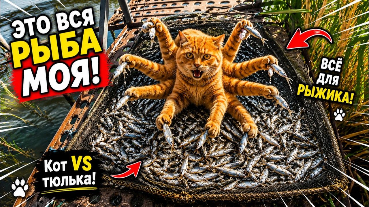 🐈 КОТУ НЕ ХВАТАЕТ ЕЩЁ 8 ЛАП, ЧТОБЫ ЗАБРАТЬ ВСЮ РЫБУ!